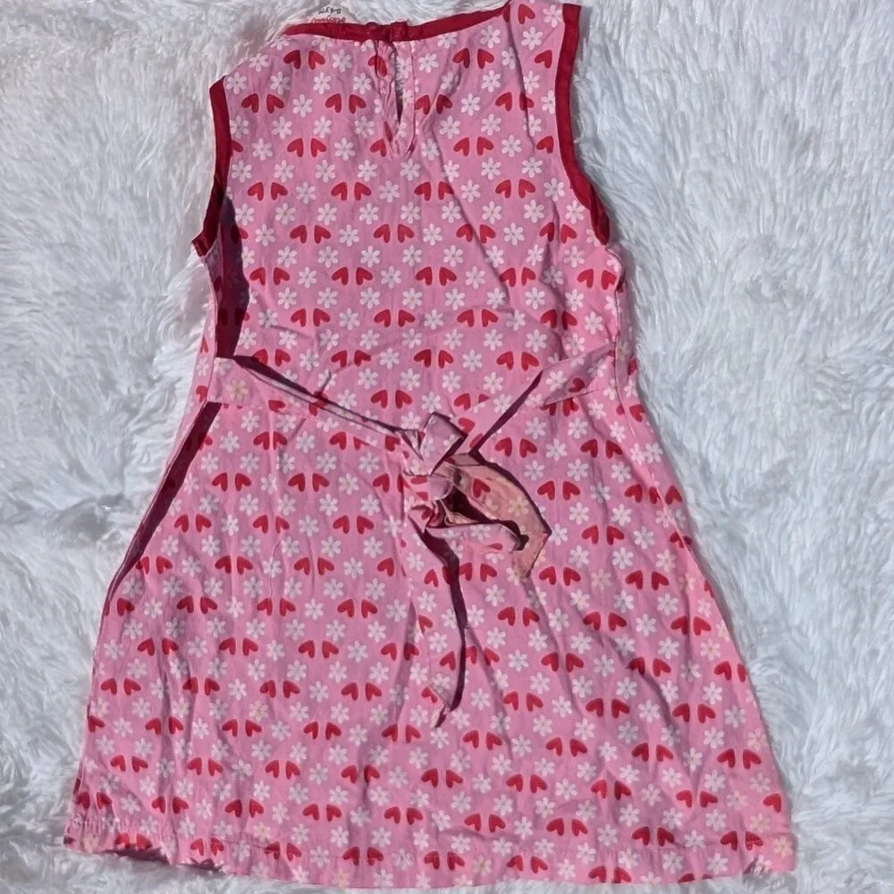 Adorable Cotton Heart-Flower Print Dress in Pink –Perfect for Playtime & Outings